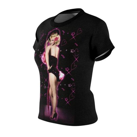 New Marilyn Monroe Bunny Tail - Short Sleeve T-Shirt - Picture 3 of 3